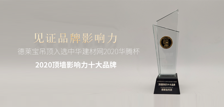 引路前行|德萊寶再獲“2020頂墻影響力十大品牌”殊榮！